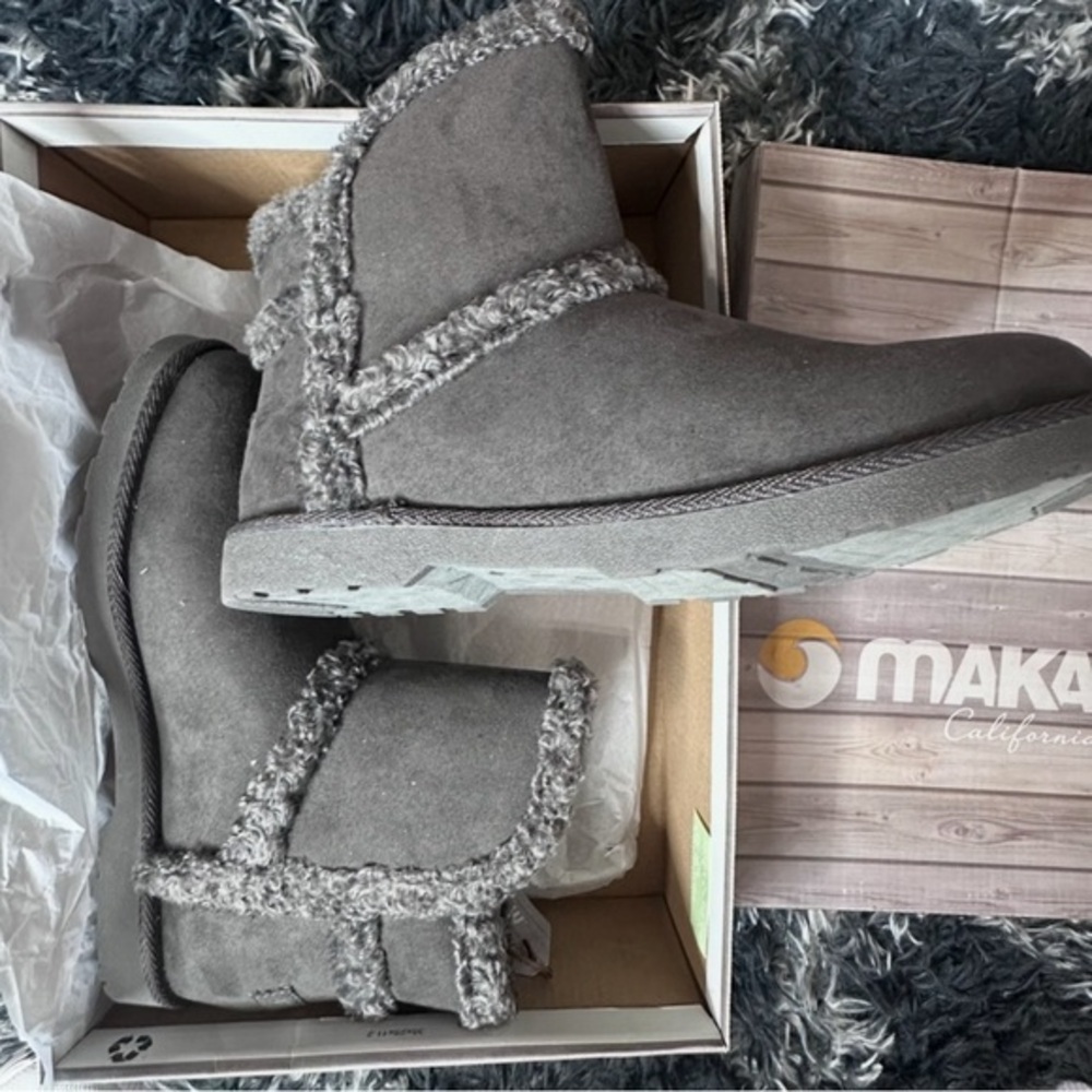 Makalu Women's YARA Faux Suede Faux Fur Lined Winter Ankle Boots. NIB Size 8.5